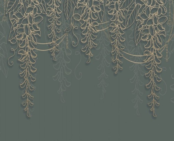3D Скатерть «Ажурные ветви в оливковых тонах» вид 1