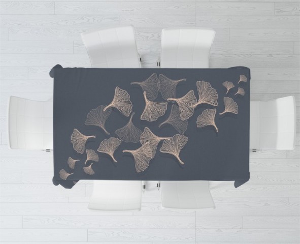 3D Скатерть «Летящие зонтики на тёмном» вид 2