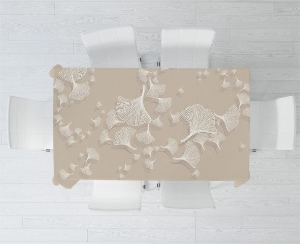 3D Скатерть «Круговорот из цветочных зонтиков на светлом» вид 2