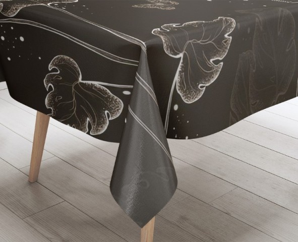 3D Скатерть «Бабочки в листьях. Тёплая ночь» вид 3