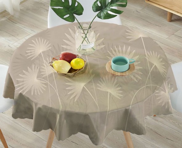 3D Скатерть «Пальмовые листья в карамельных оттенках» вид 4