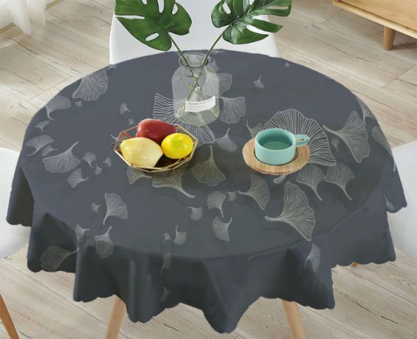 3D Скатерть «Круговорот из цветочных зонтиков на тёмном» вид 4