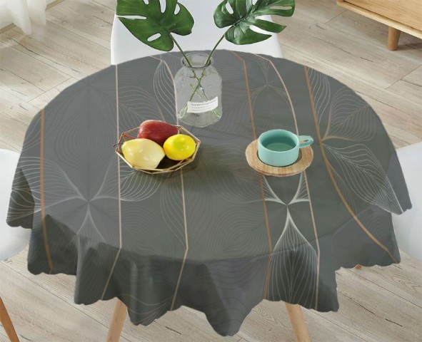 3D Скатерть «Цветочное кружево в оливковом оттенке» вид 4