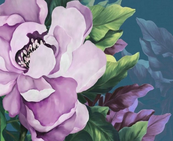 3D Скатерть «Величественный цветок в лиловых тонах» вид 1
