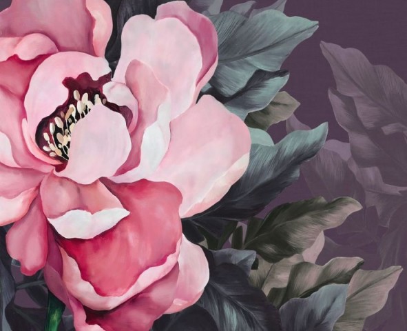 3D Скатерть «Величественный цветок в бордовых тонах» вид 1