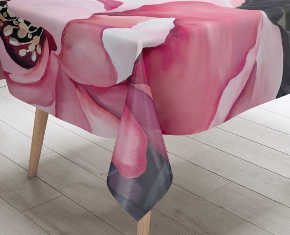 3D Скатерть «Величественный цветок в бордовых тонах» вид 3