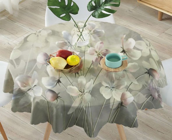 3D Скатерть «Букет жемчужных цветов» вид 4