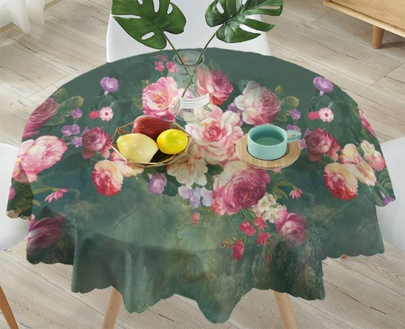 3D Скатерть «Цветы в стиле барокко» вид 4