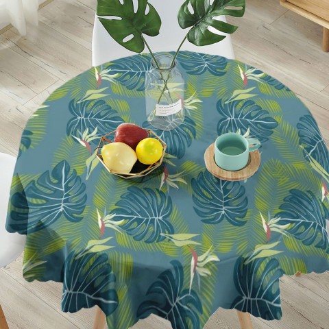 Текстильная скатерть на кухонный стол «Папоротник в благородных тонах» вид 5