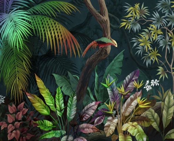 3D Скатерть  «Птица в ярких тропиках » вид 1
