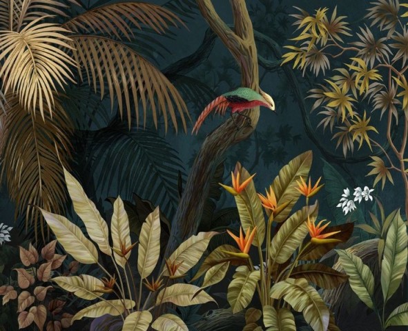 3D Скатерть  «Птица в ночных тропиках» вид 1