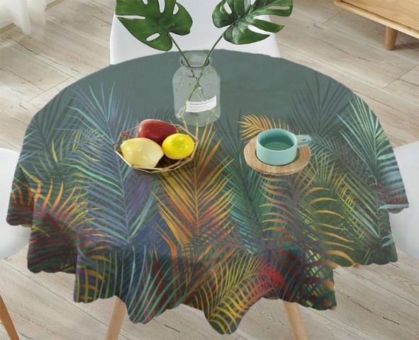 3D Скатерть  «Яркие тропические листья» вид 4