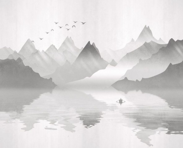 3D Скатерть «Туманное озеро» вид 1