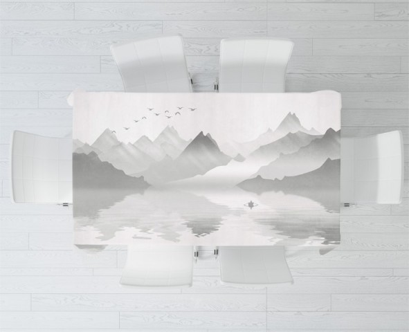 3D Скатерть «Туманное озеро» вид 2
