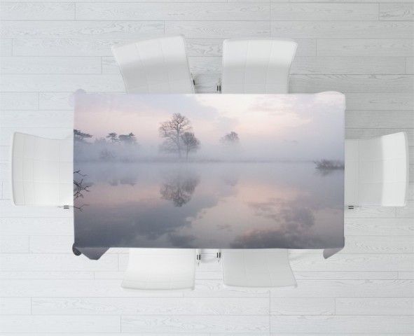 3D Скатерть «Туманная дымка над озером» вид 2