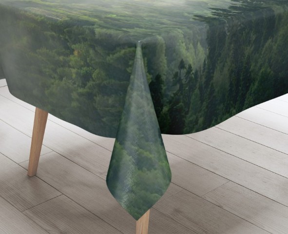 3D Скатерть «Туман над зелеными вершинами» вид 3