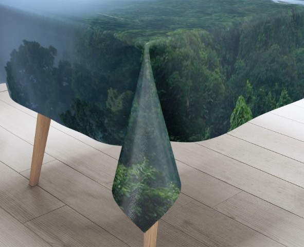3D Скатерть «Водопад в туманном лесу» вид 3