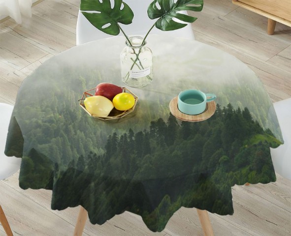 3D Скатерть «Туман над зелеными вершинами» вид 4