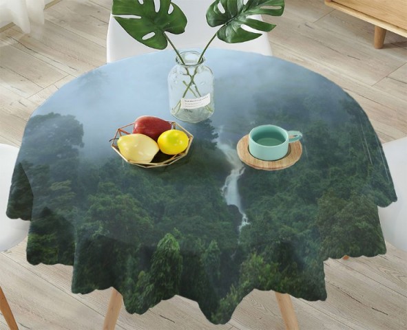 3D Скатерть «Водопад в туманном лесу» вид 4