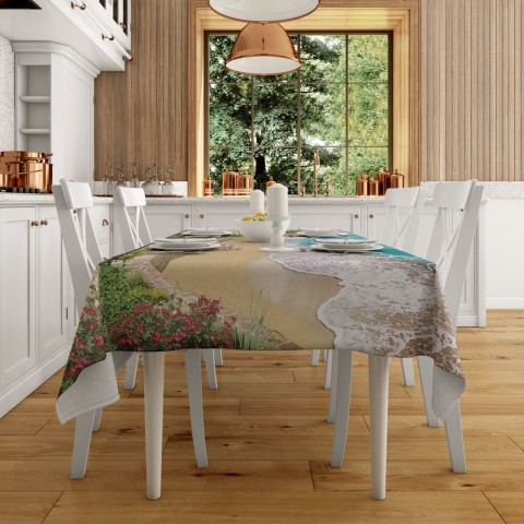 Текстильная 3D скатерть на кухонный стол «Берег Италии» вид 2