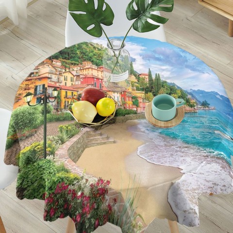 Текстильная 3D скатерть на кухонный стол «Берег Италии» вид 5
