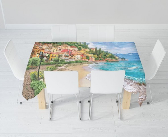 Текстильная 3D скатерть на кухонный стол «Берег Италии» вид 6