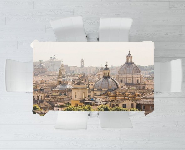 Текстильная скатерть на кухонный стол «Крыши Рима» вид 3