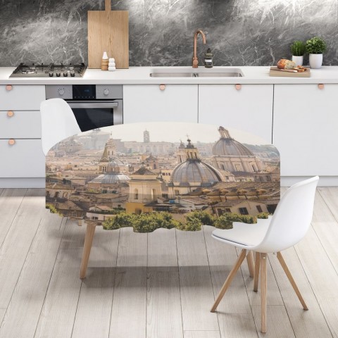 Текстильная скатерть на кухонный стол «Крыши Рима» вид 4
