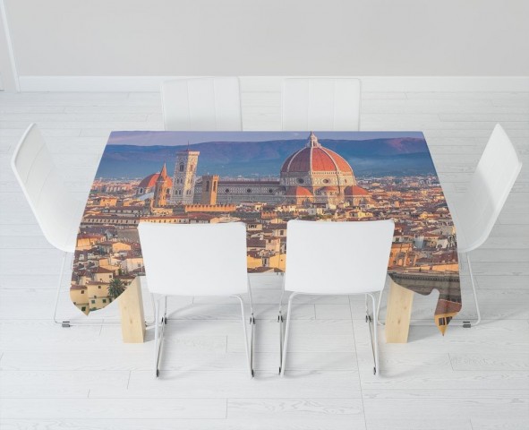 Габардиновая скатерть на кухонный стол «Итальянский собор» вид 6