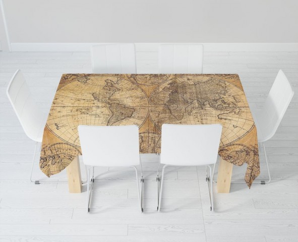 Габардиновая скатерть на обеденный стол «Морская карта» вид 6