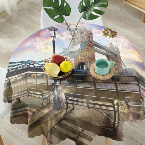 Текстильная скатерть на обеденный стол «Набережная Темзы» вид 5