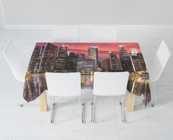 Габардиновая 3D скатерть для стола «Мегаполис.Город» вид 6