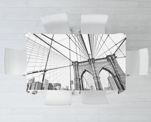 Текстильная фотоскатерть на кухню «Мост Нью-Йорка» вид 3