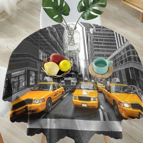 Тканевая 3D скатерть для стола «Такси Нью-Йорка» вид 5