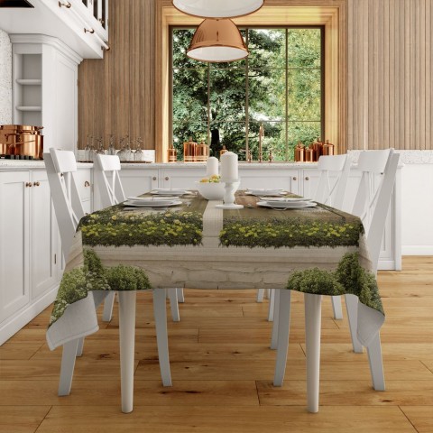 Текстильная скатерть на кухонный стол «Колонны с видом на канал» вид 2
