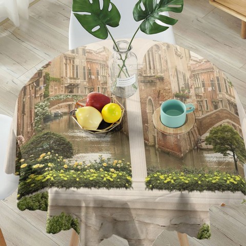 Текстильная скатерть на кухонный стол «Колонны с видом на канал» вид 5