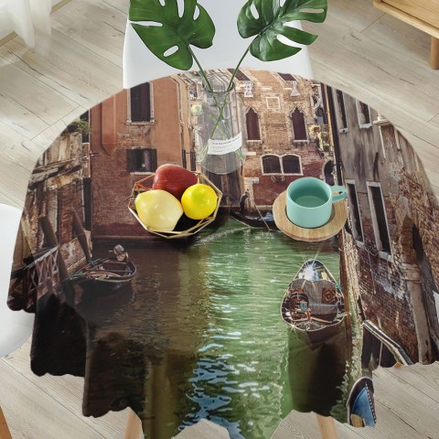 Текстильная скатерть на кухонный стол «Канал в Венеции» вид 5