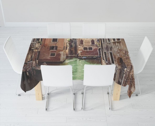 Текстильная скатерть на кухонный стол «Канал в Венеции» вид 6