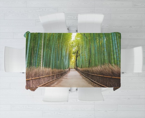 Тканевая скатерть на кухню «Дорога через бамбук» вид 3