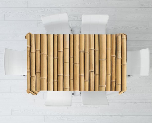 Тканевая скатерть для стола «Бамбуковая стена» вид 3