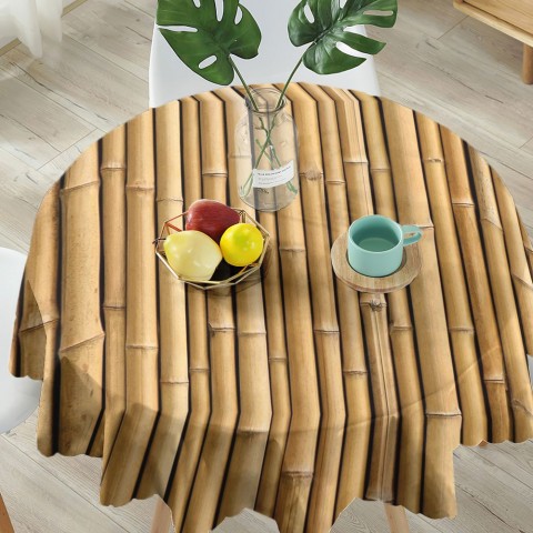 Тканевая скатерть для стола «Бамбуковая стена» вид 5