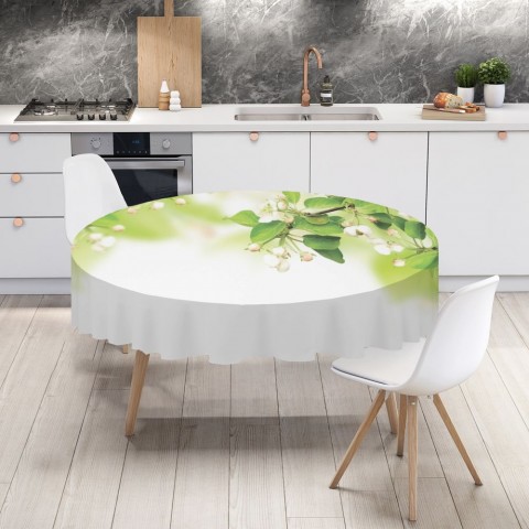 Текстильная 3D скатерть на кухонный стол «Цветы яблони» вид 4