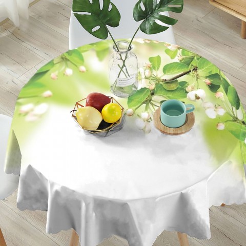 Текстильная 3D скатерть на кухонный стол «Цветы яблони» вид 5
