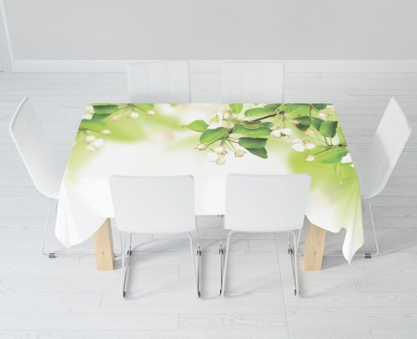 Текстильная 3D скатерть на кухонный стол «Цветы яблони» вид 6