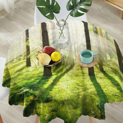 Текстильная 3D скатерть для стола «Солнечный лес» вид 5