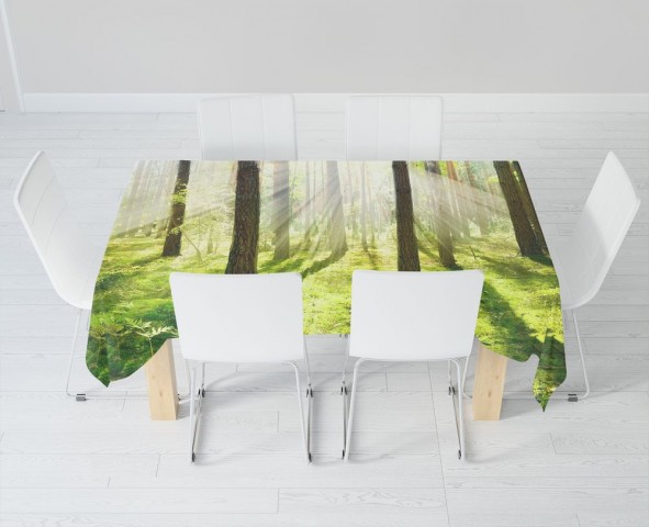 Текстильная 3D скатерть для стола «Солнечный лес» вид 6