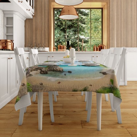 Текстильная 3D скатерть на кухонный стол «Райское место» вид 2