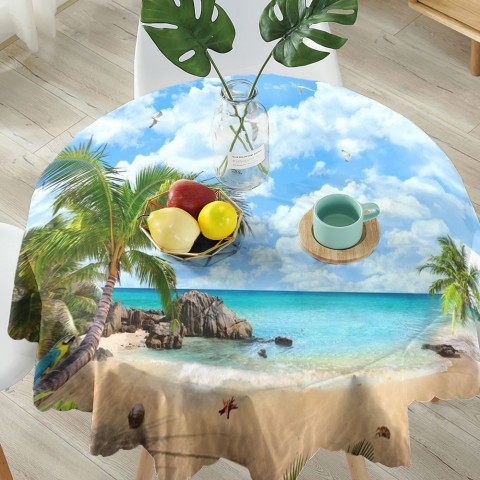 Текстильная 3D скатерть на кухонный стол «Райское место» вид 5