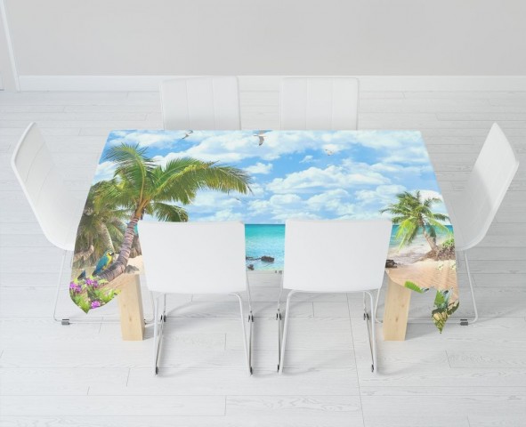 Текстильная 3D скатерть на кухонный стол «Райское место» вид 6