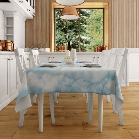 Текстильная скатерть на кухонный стол «Пористые облака» вид 2